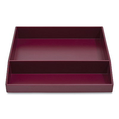 TRU RED Divided Stackable Plastic Tray, 2 Compartments, 9.44 x 9.84 x 1.77, Purple (TUD24380380)