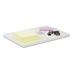 TRU RED Slim Stackable Plastic Tray, 6.85 x 9.88 x 0.47, White (TUD24380409)
