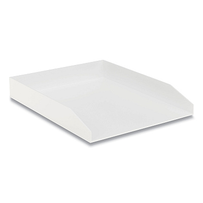 TRU RED Front-Load Stackable Plastic Document Tray, 1 Section, Letter Size Files, 9.8 x 12.24 x 1.75, White (TUD24380417)