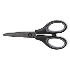 TRU RED Non-Stick Titanium-Coated Scissors, 5" Long, 2.36" Cut Length, Straight Black/Gray Handle, Gun-Metal Gray Blades (TUD24380503)