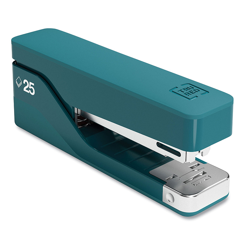TRU RED Desktop Aluminum Stapler, 25-Sheet Capacity, Teal (TUD24418165)