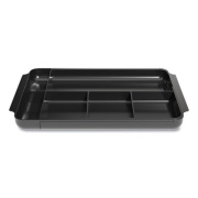 TRU RED Seven-Compartment Expandable Plastic Drawer Organizer, 12.8 x 8.5 x 1.34, Black (24418568)