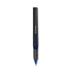 TRU RED Roller Ball Pen, Stick, Fine 0.5 mm Needle Tip, Blue Ink, Black/Blue/Clear Barrel, Dozen (TUD24419530)
