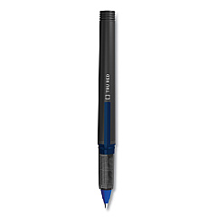 TRU RED Roller Ball Pen, Stick, Fine 0.5 mm, Blue Ink, Black/Blue/Clear Barrel, Dozen (TUD24419531)