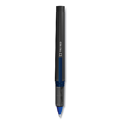 TRU RED Roller Ball Pen, Stick, Fine 0.5 mm, Blue Ink, Black/Blue/Clear Barrel, Dozen (TUD24419531)