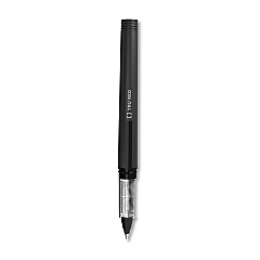TRU RED Roller Ball Pen, Stick, Fine 0.5 mm, Black Ink, Black/Clear Barrel, Dozen (TUD24419532)