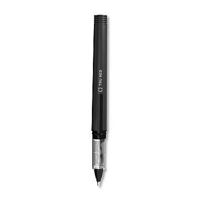 TRU RED Roller Ball Pen, Stick, Fine 0.5 mm, Black Ink, Black/Clear Barrel, Dozen (TUD24419532)