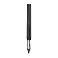 TRU RED Roller Ball Pen, Stick, Fine 0.5 mm Needle Tip, Black Ink, Black/Clear Barrel, Dozen (TUD24419533)