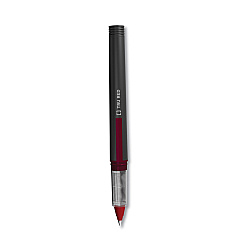 TRU RED Roller Ball Pen, Stick, Fine 0.5 mm, Red Ink, Black/Red/Clear Barrel, Dozen (TUD24419534)