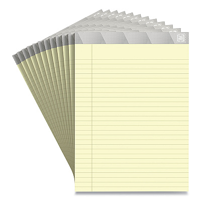 TRU RED Notepads, Wide/Legal Rule, 50 Canary-Yellow 8.5 x 11.75 Sheets, 12/Pack (TUD24419913)