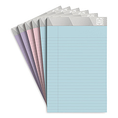 TRU RED Notepads, Narrow Rule, 50 Assorted Pastel-Color 5 x 8 Sheets, 6/Pack (TUD24419914)