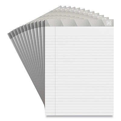 TRU RED Notepads, Wide/Legal Rule, 50 White 8.5 x 11.75 Sheets, 12/Pack (TUD24419915)