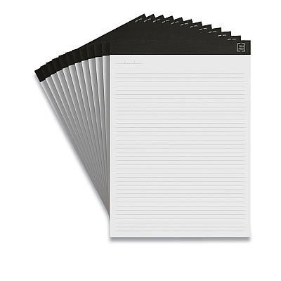 TRU RED Notepads, Narrow Rule, 50 White 8.5 x 11.75 Sheets, 12/Pack (TUD24419919)