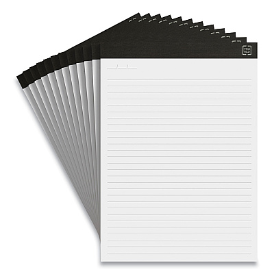 TRU RED Notepads, Wide/Legal Rule, 50 White 8.5 x 11.75 Sheets, 12/Pack (TUD24419921)