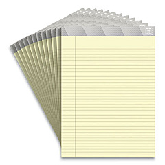 TRU RED Notepads, Narrow Rule, 50 Canary-Yellow 8.5 x 11.75 Sheets, 12/Pack (TUD24419932)