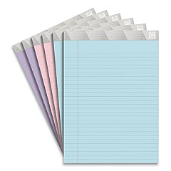 TRU RED Notepads, Wide/Legal Rule, 50 Assorted Pastel-Color 8.5 x 11.75 Sheets, 6/Pack (TUD24419933)
