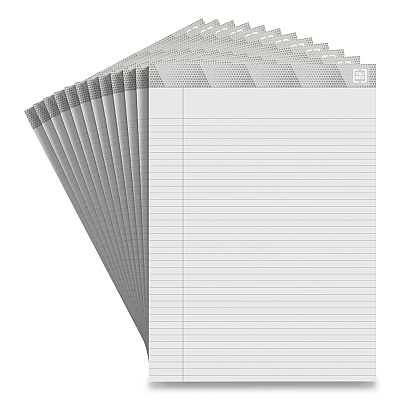 TRU RED Notepads, Narrow Rule, 50 White 8.5 x 11.75 Sheets, 12/Pack (TUD24419934)