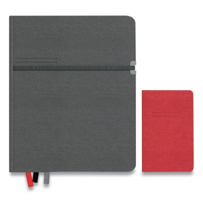 TRU RED Large Mastery Journal with Pockets, 1-Subject, Narrow Rule, Charcoal/Red Cover, (192) 10 x 8 Sheets (24421817)