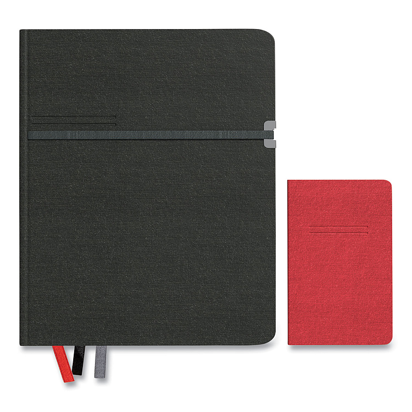 TRU RED Large Mastery Journal with Pockets, 1-Subject, Narrow Rule, Black/Red Cover, (192) 10 x 8 Sheets (TUD24421811)