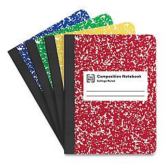 TRU RED Composition Notebook, Medium/College Rule, Assorted Marble Cover, (100) 9.75 x 7.5 Sheets, 4/Pack (TUD24422966)