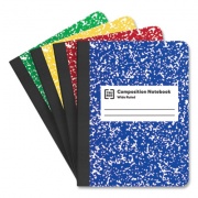TRU RED Composition Notebook, Wide/Legal Rule, Assorted Marble Covers, 9.75 x 7.5, 100 Sheets, 4/Pack (24422975)