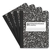 TRU RED Composition Notebook, Medium/College Rule, Black Marble Cover, (100) 9.75 x 7.5 Sheets, 4/Pack (TUD24422978)