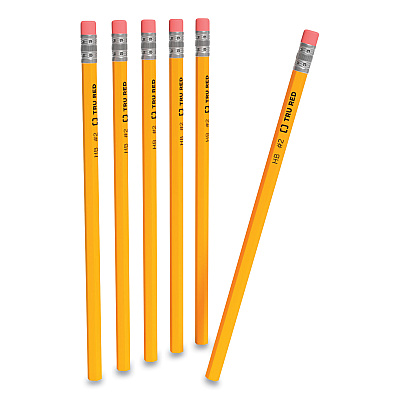 TRU RED Wooden Pencil, HB (#2), Black Lead, Yellow Barrel, 72/Pack (TUD24424023)