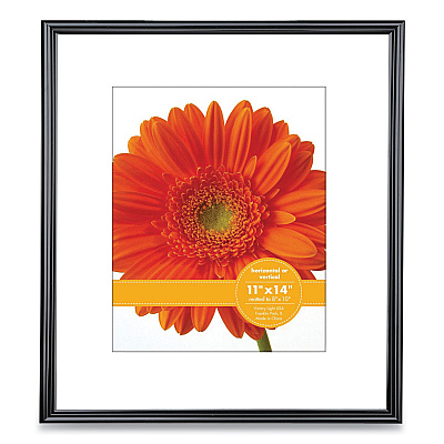 Victory Light Plastic Poster Frame with Mat, 8 x 10 Insert, Black (VLUVF0023B1114)
