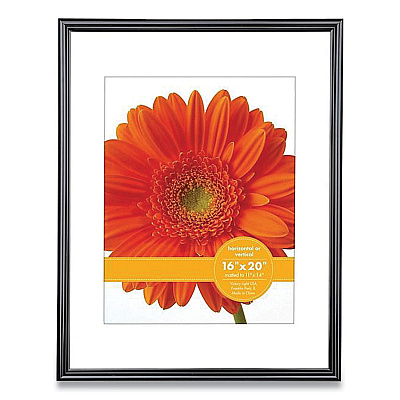 Victory Light Plastic Poster Frame with Mat, 11 x 14 Insert, Black (VLUVF0023B1620)