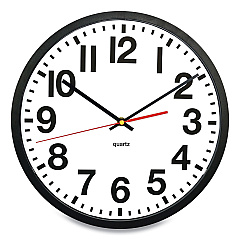 Victory Light Tempus Wall Clock, 11.8" Overall Diameter, Black Case, 1 AA (sold separately) (VLUTC6236RF)