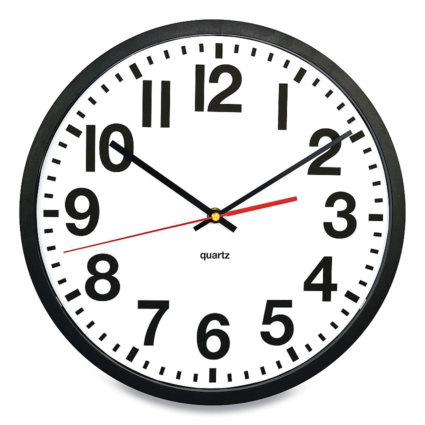 Victory Light Tempus Wall Clock, 11.8" Overall Diameter, Black Case, 1 AA (sold separately) (VLUTC6236RF)