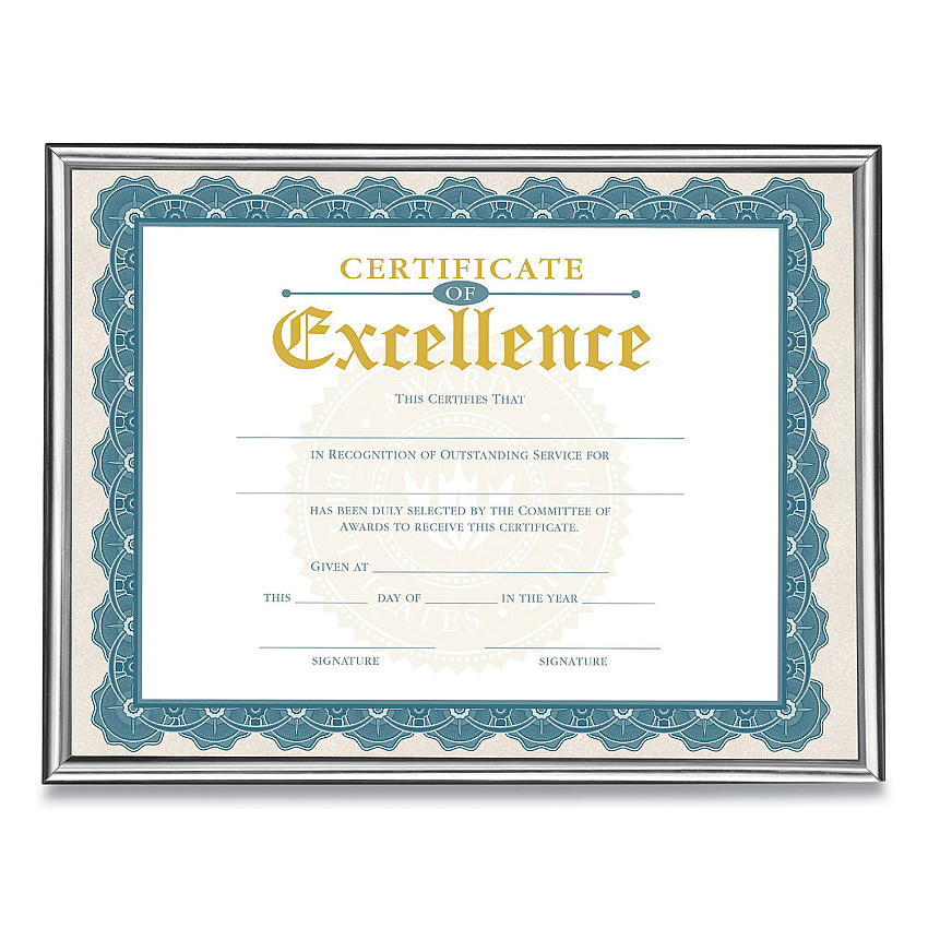Victory Light U-Channel Document Frame, 8.5 x 11, Silver (VLUVS4503B811S)