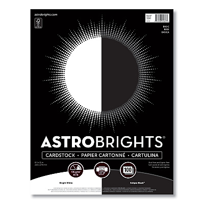 Astrobrights Color Cardstock - "Basic" Assortment, 65 lb Cover Weight, 8.5 x 11, Assorted Basic Colors, 100/Pack (WAU91647)