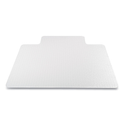 deflecto Antimicrobial Chair Mat, Medium Pile Carpet, 48 x 36, Lipped, Clear (DEFCM14112AM)