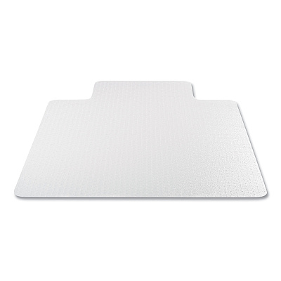 deflecto Antimicrobial Chair Mat, Medium Pile Carpet, 53 x 45, Lipped, Clear (DEFCM14232AM)