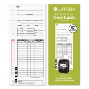 Time Clock Cards for Lathem Time 7000E/7500E, Two Sides, 3.38 x 8.78, 100/Pack (E79100)