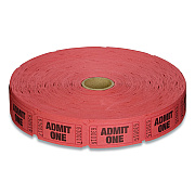 Coin-Tainer Single Ticket Roll, Admit One, Red, 2,000/Roll (CTX602603R)