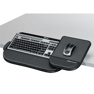 Fellowes Tilt 'n Slide Keyboard Manager With Comfort Glide, 19.5w X 11.5d, Black (8060201)