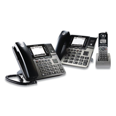 Motorola 4 Line Phone System Bundle, 1 Deskphone, 1 Cordless Handset (MTRML1002S)