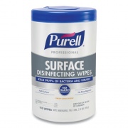 PURELL Professional Surface Disinfecting Wipes, 1-Ply, 7 x 8, Fresh Citrus, White, 110/Canister, 6 Canisters/Carton (934206CT)
