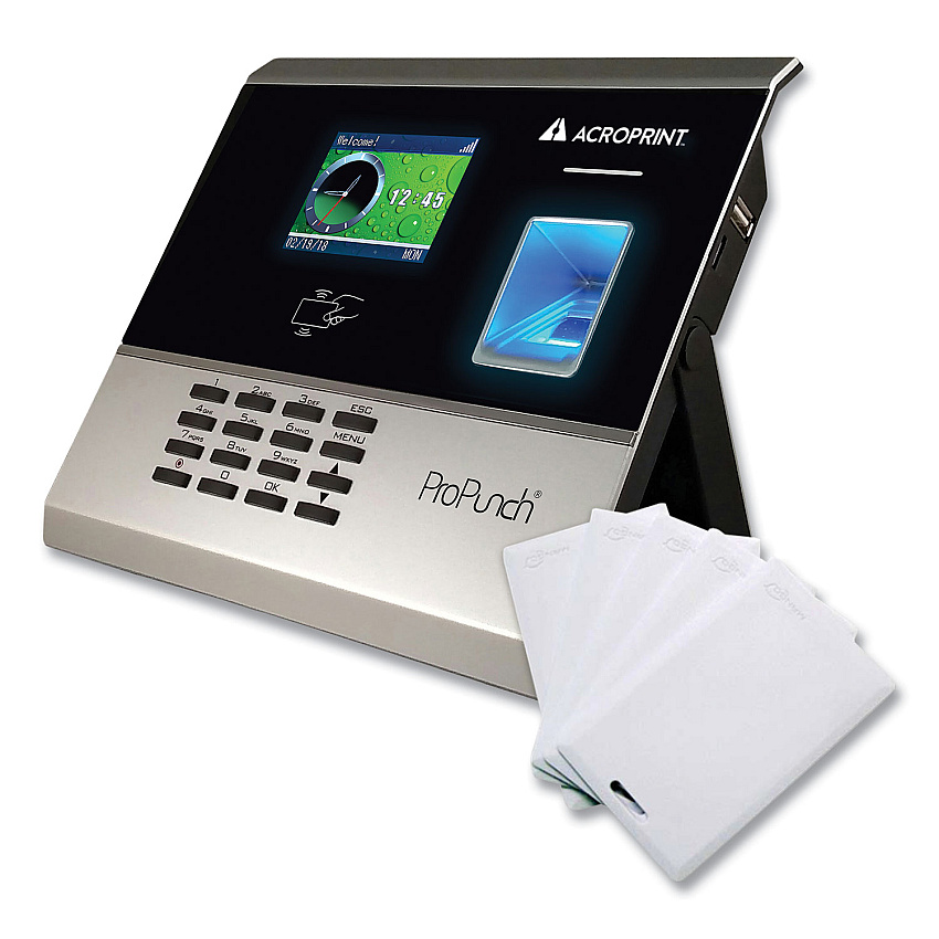 Acroprint ProPunch Biometric and Proximity Bundle, 50 Employees, Black (ACPOLB300)