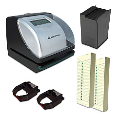 Acroprint ES700 Time Clock and Document Stamp Bundle, Digital Display, Black/Silver (ACPTRB750)