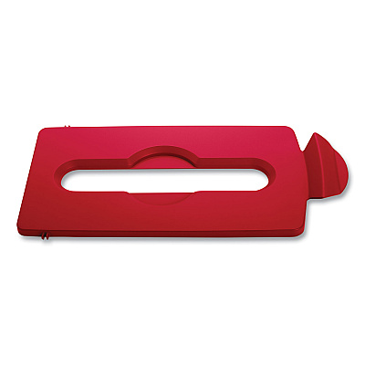Rubbermaid Commercial Slim Jim Paper Recycling Top, 16.5 x 8 x 0.5, Red (RCP2007194)