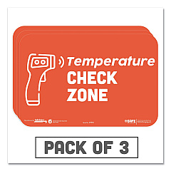 Tabbies BeSafe Messaging Education Wall Signs, 9 x 6,  "Temperature Check Zone", 3/Pack (TAB29510)