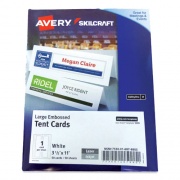 AbilityOne 7530016878805 SKILCRAFT/AVERY Tent Cards, White, 3.5 x 11, 1 Card/Sheet, 50 Sheets/Pack