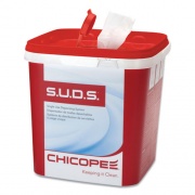 Chicopee S.U.D.S Bucket with Lid, 7.5 x 7.5 x 8, Red/White, 3/Carton (0728)