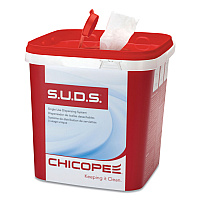 Chicopee S.U.D.S Bucket with Lid, 7.5 x 7.5 x 8, Red/White, 6/Carton (CHI0727)