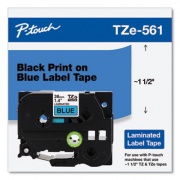 Brother TZe Standard Adhesive Laminated Labeling Tape, 1.4" x 26.2 ft, Black on Blue (TZE561CS)