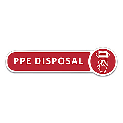 Rubbermaid Commercial Medical Decal, PPE DISPOSAL, 10 x 2.5, Red (RCP2138292)