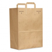 General Grocery Paper Bags, Attached Handle, 30 lb Capacity, 1/6 BBL, 12 x 7 x 17, Kraft, 300 Bags (SK1670EZ300)